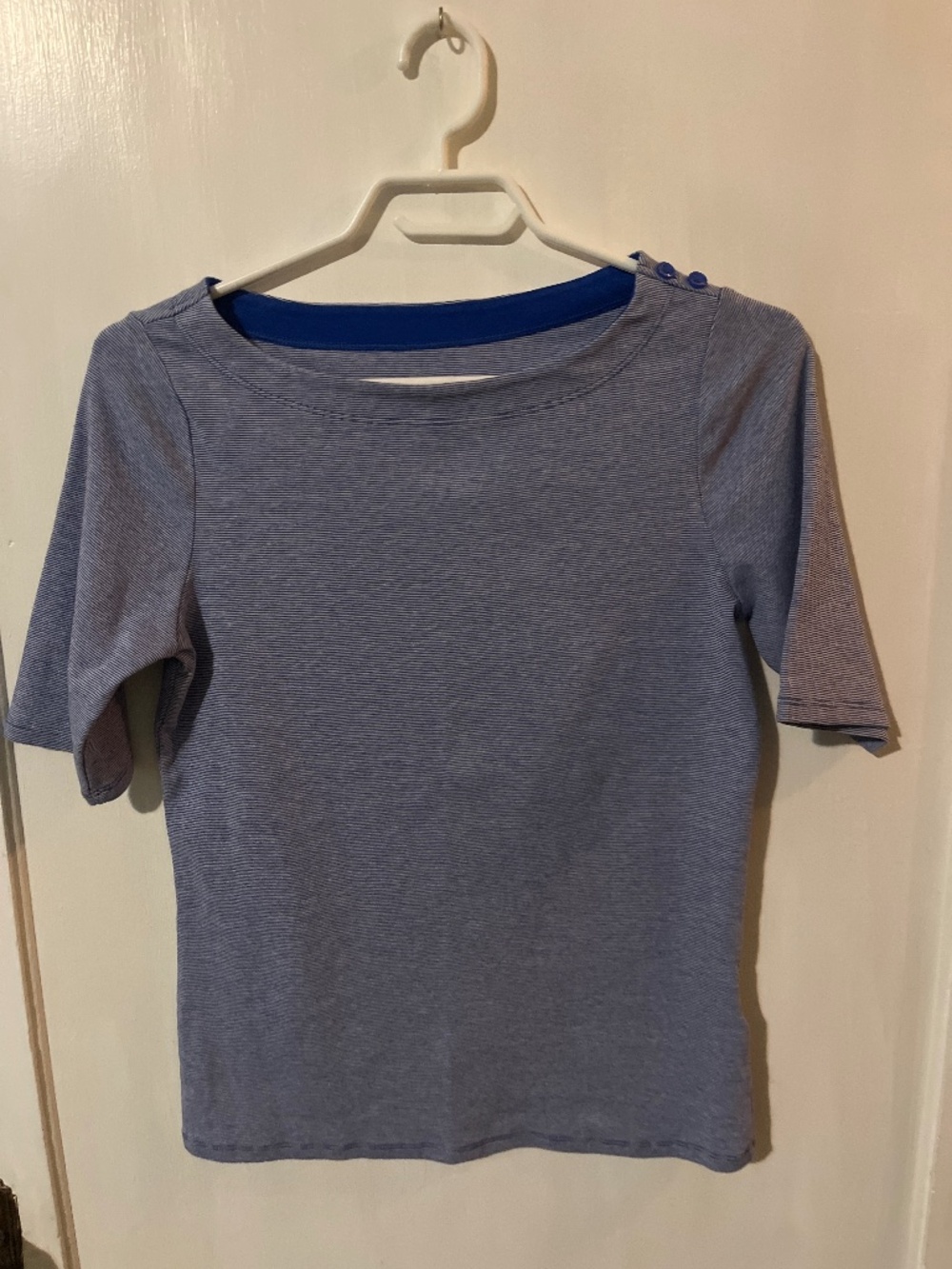 Seg’Ments 100% Cotton Blue Striped Tee -S